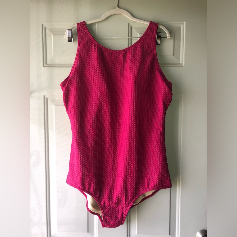 Aquamore fuschia one-piece swimsuit size 20W